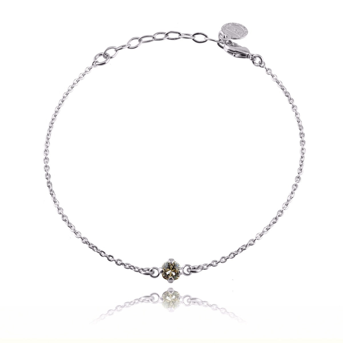 Bracelet solitaire cristal transparent