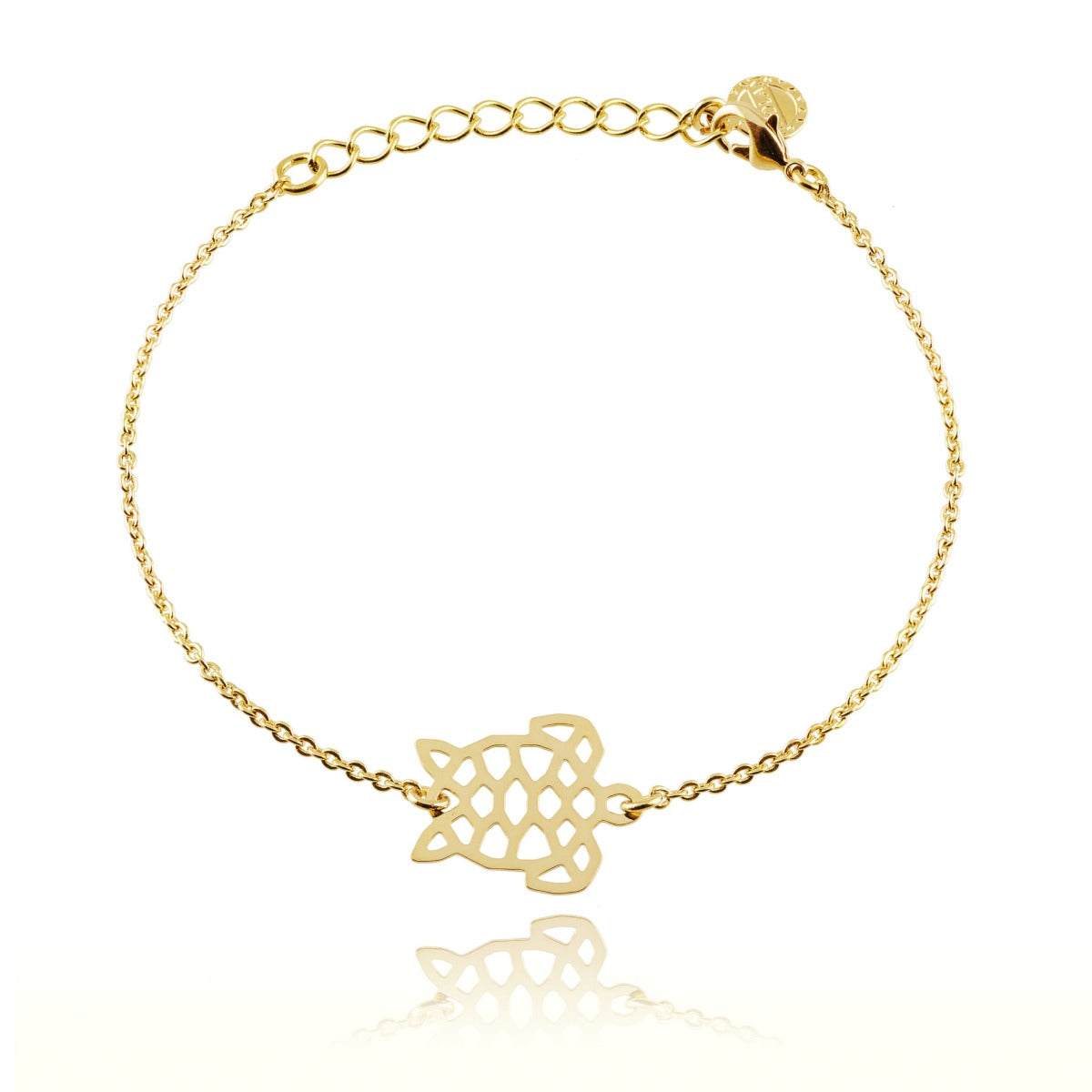 Bracelet ajustable tortue origami doré