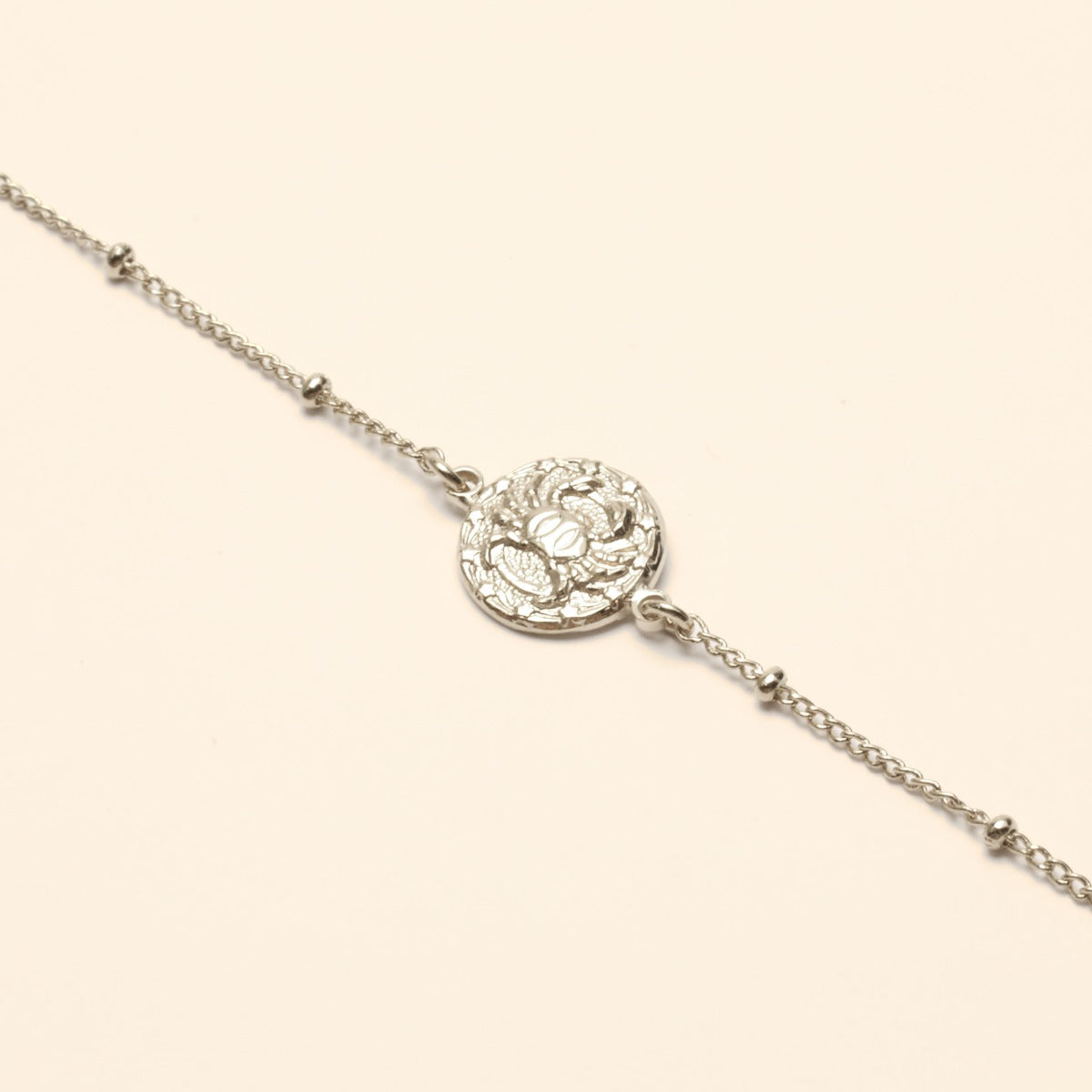 Collier ajustable argent signe astrologique cancer