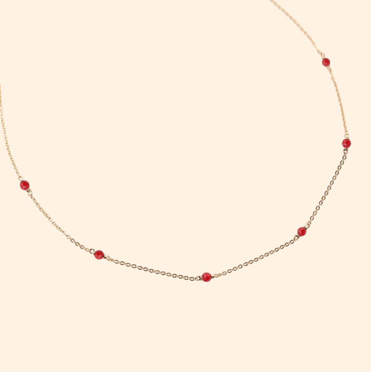 Collier or pierres naturelles bambou de mer