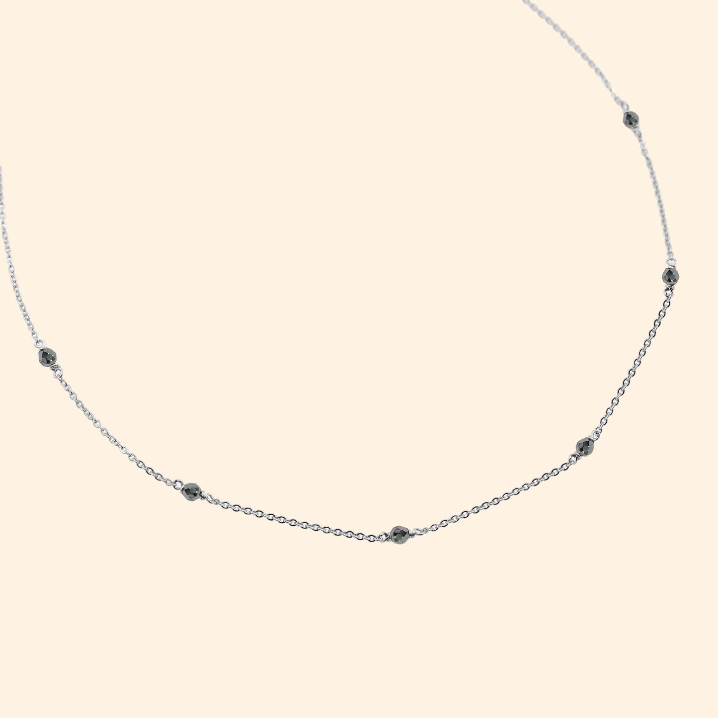 Collier argent pierres naturelles hermatite