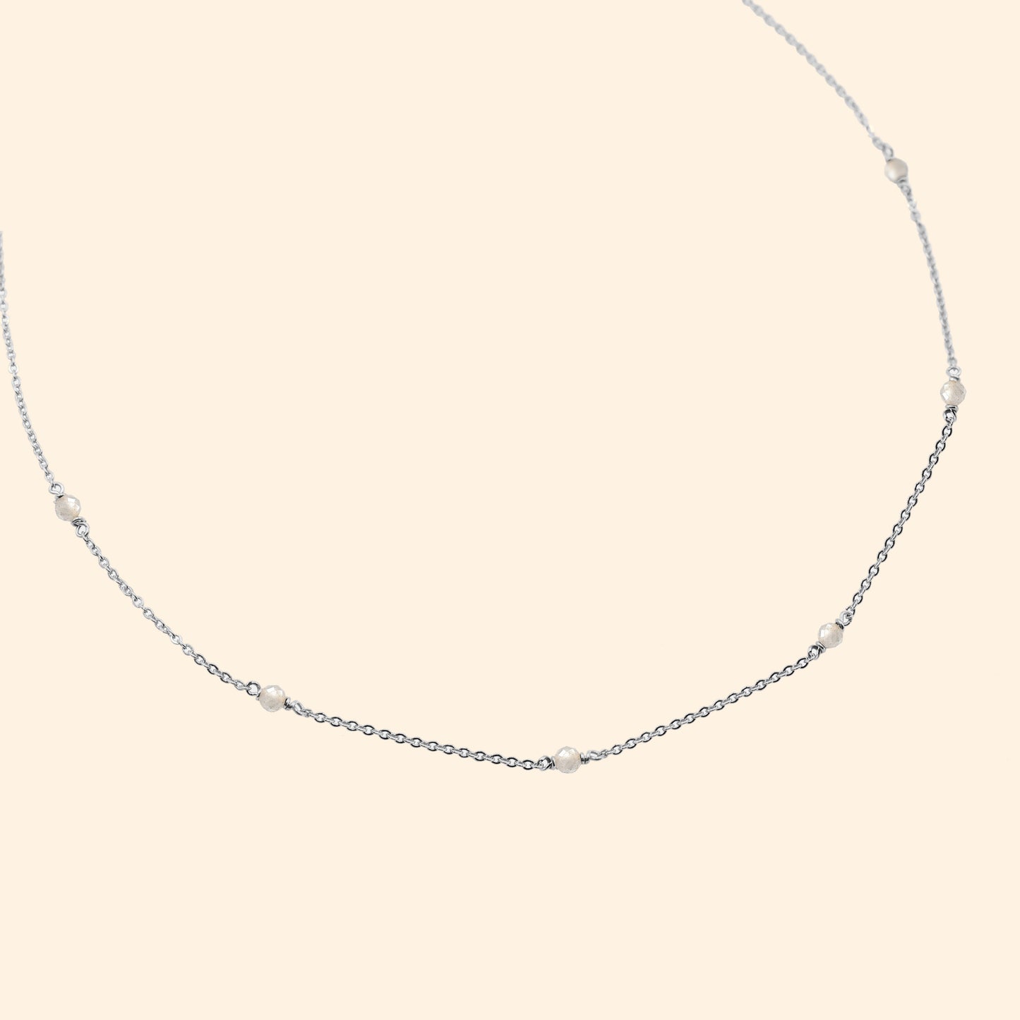 Collier argent pierres naturelles labradorite
