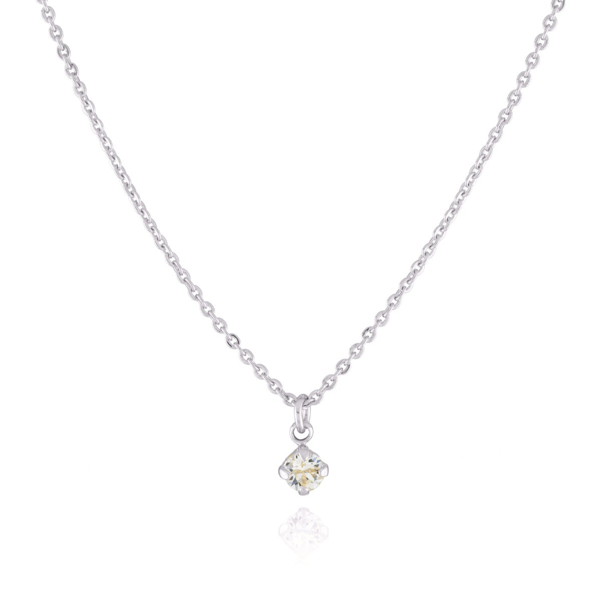 Collier solitaire cristal transparent