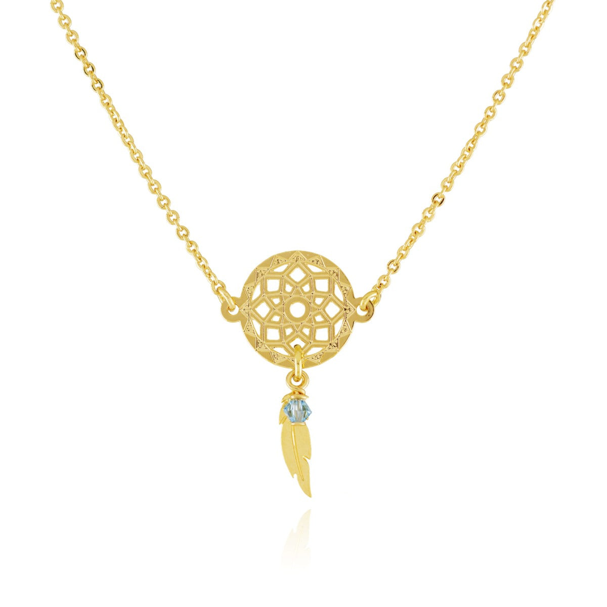 Collier capteur petit modèle cristal bleu