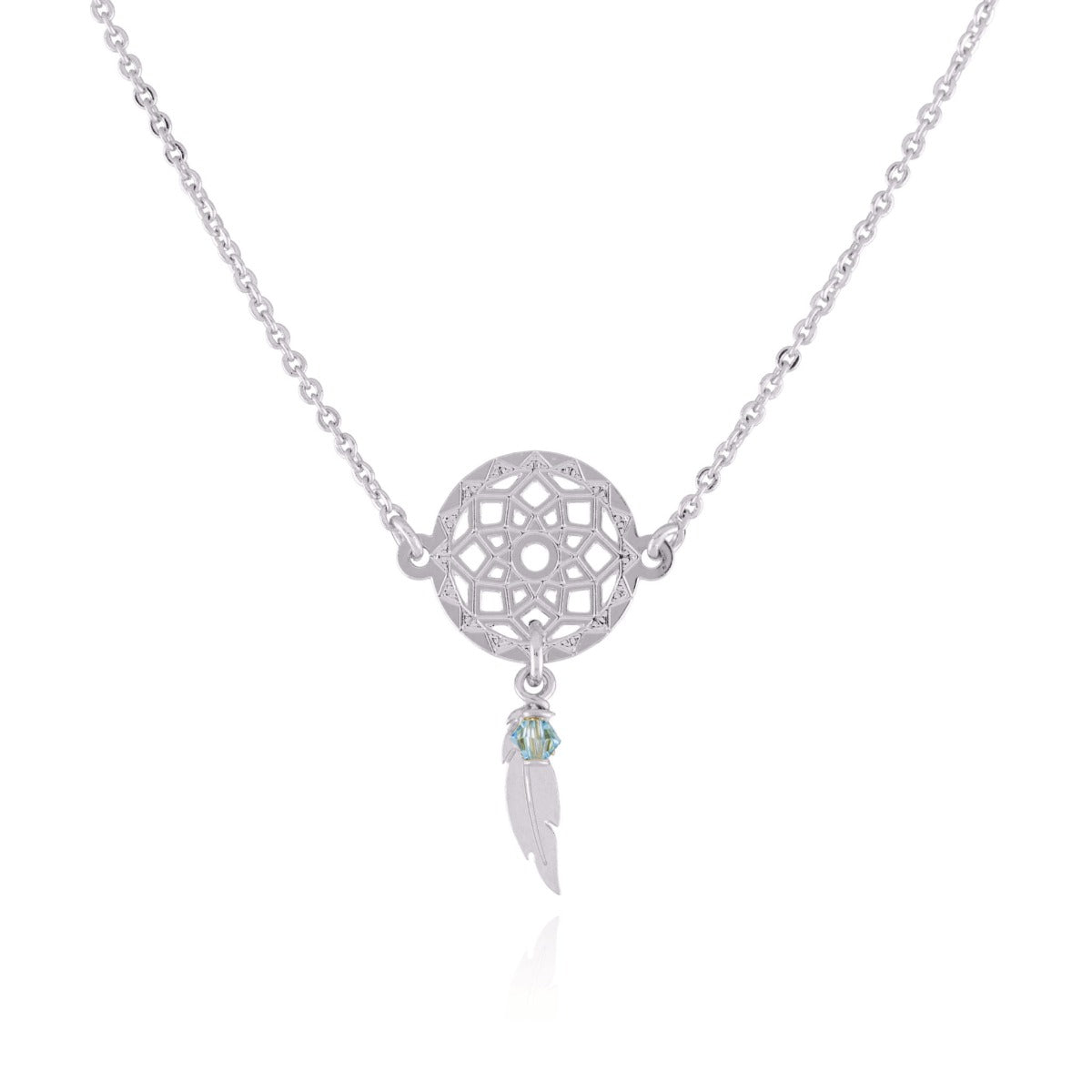 Collier capteur argent cristal bleu petit modèle