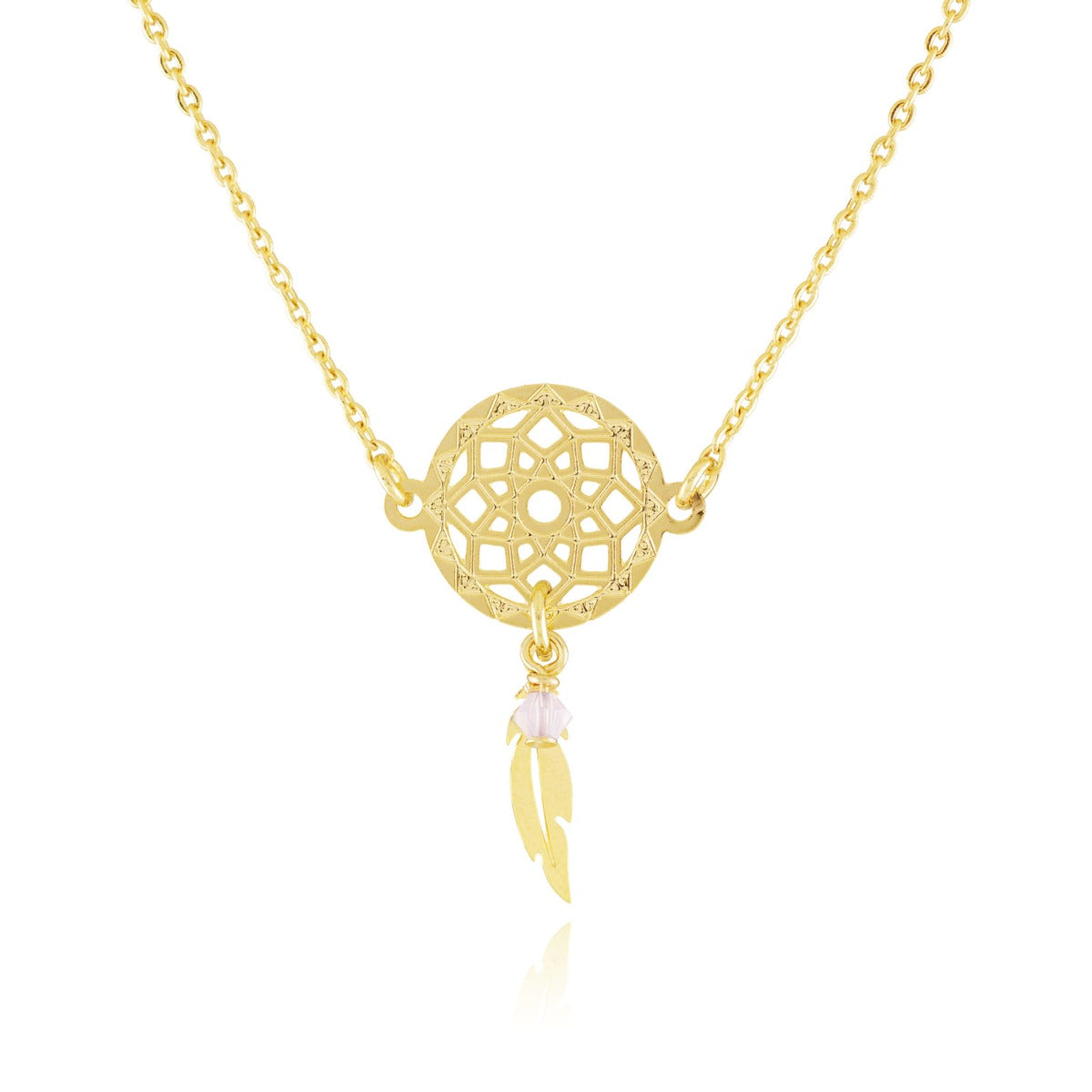 Collier capteur petit modèle cristal rose