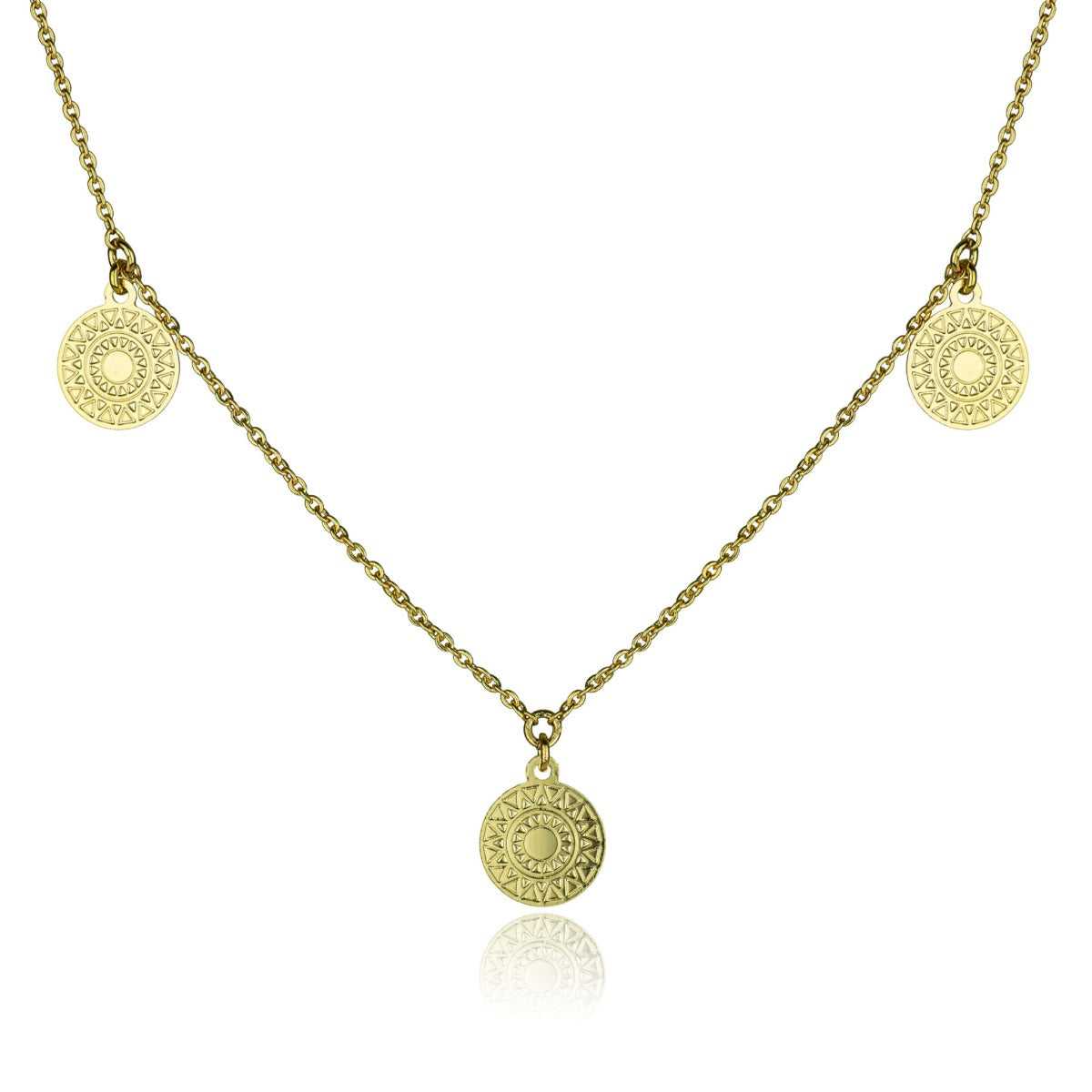 Collier trois pendentifs mayas or
