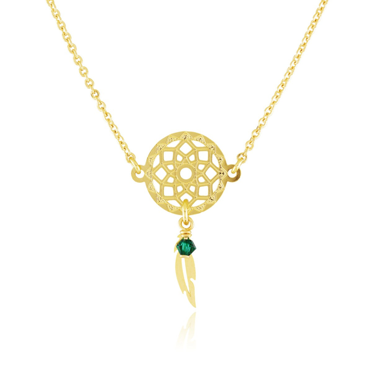 Collier capteur petit modèle cristal vert