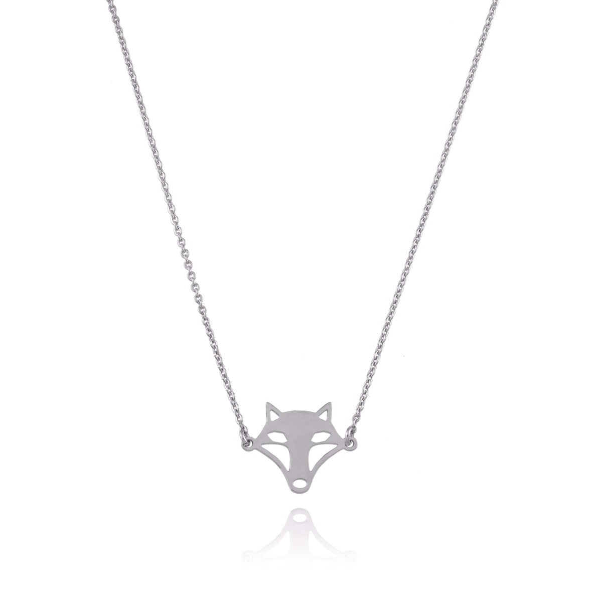 Collier renard ajustable argent