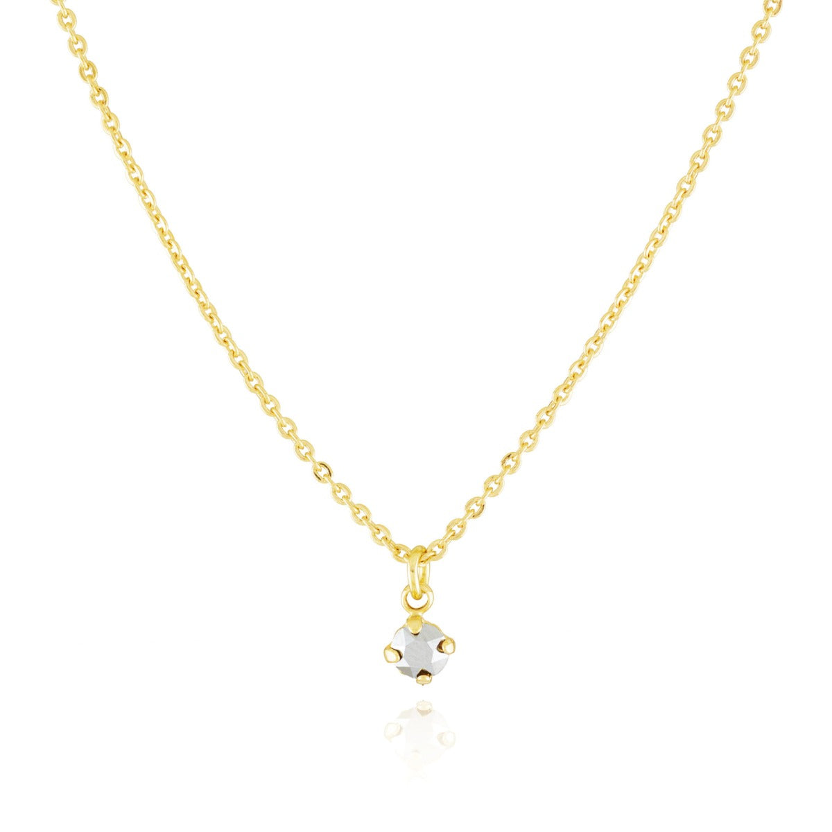 Collier solitaire cristal gris
