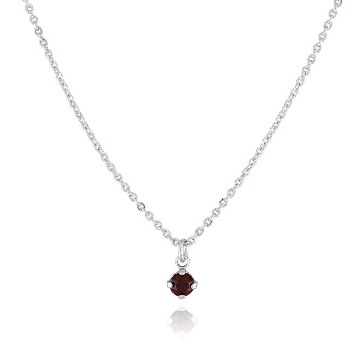 Collier solitaire cristal rouge