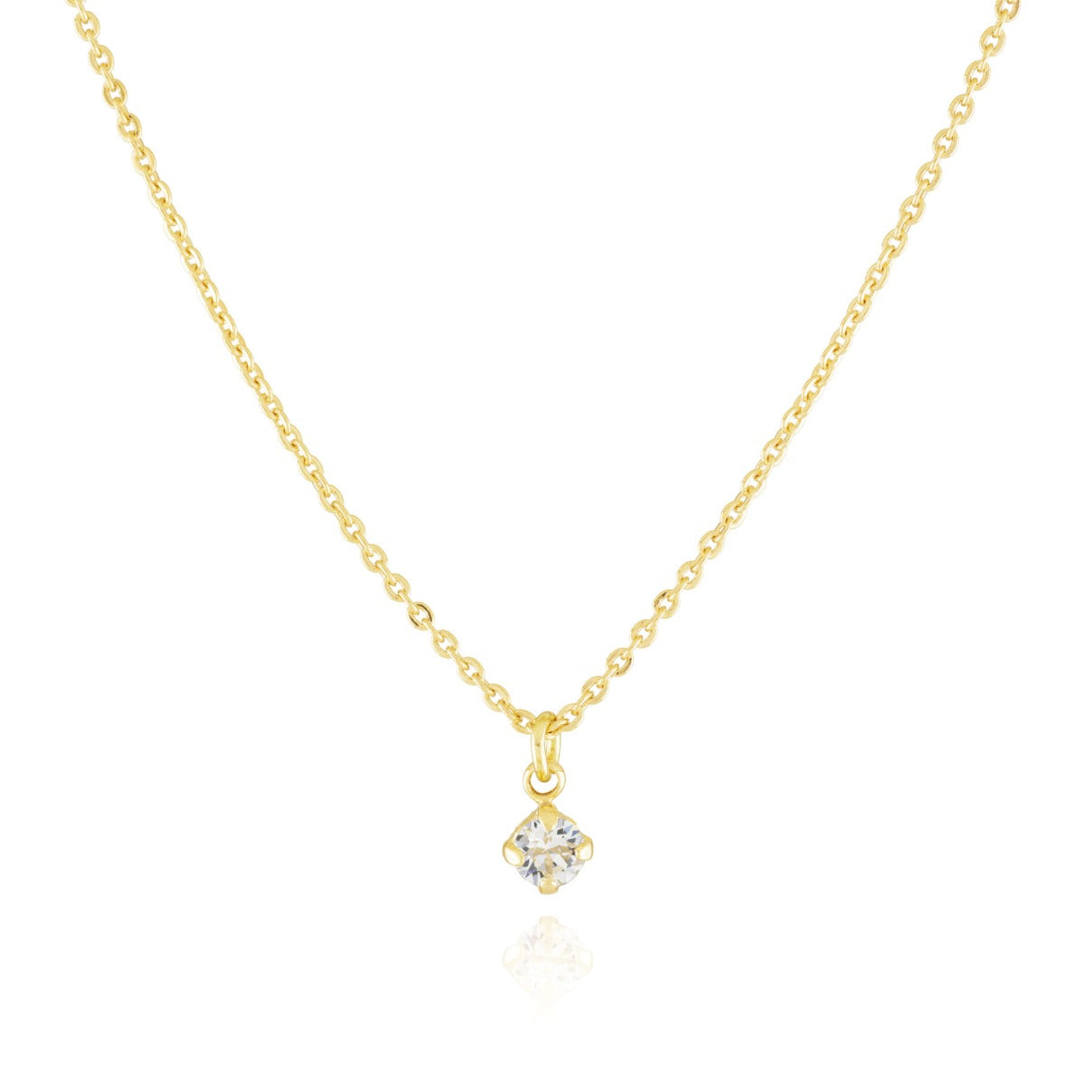 Collier solitaire cristal transparent