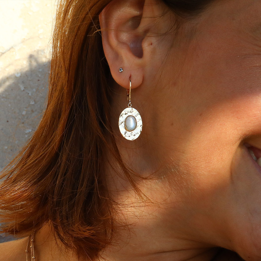 boucle martelé argent pierre jadeite