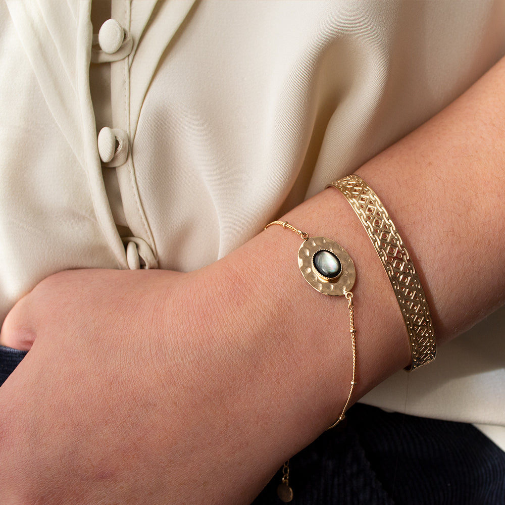 Bracelet martelée ajustable