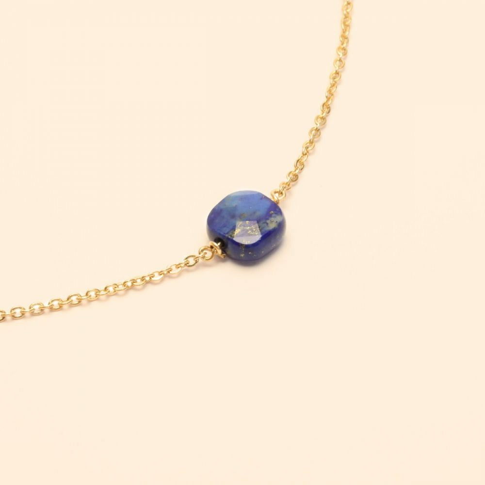Collier doré ajustable pierre emma