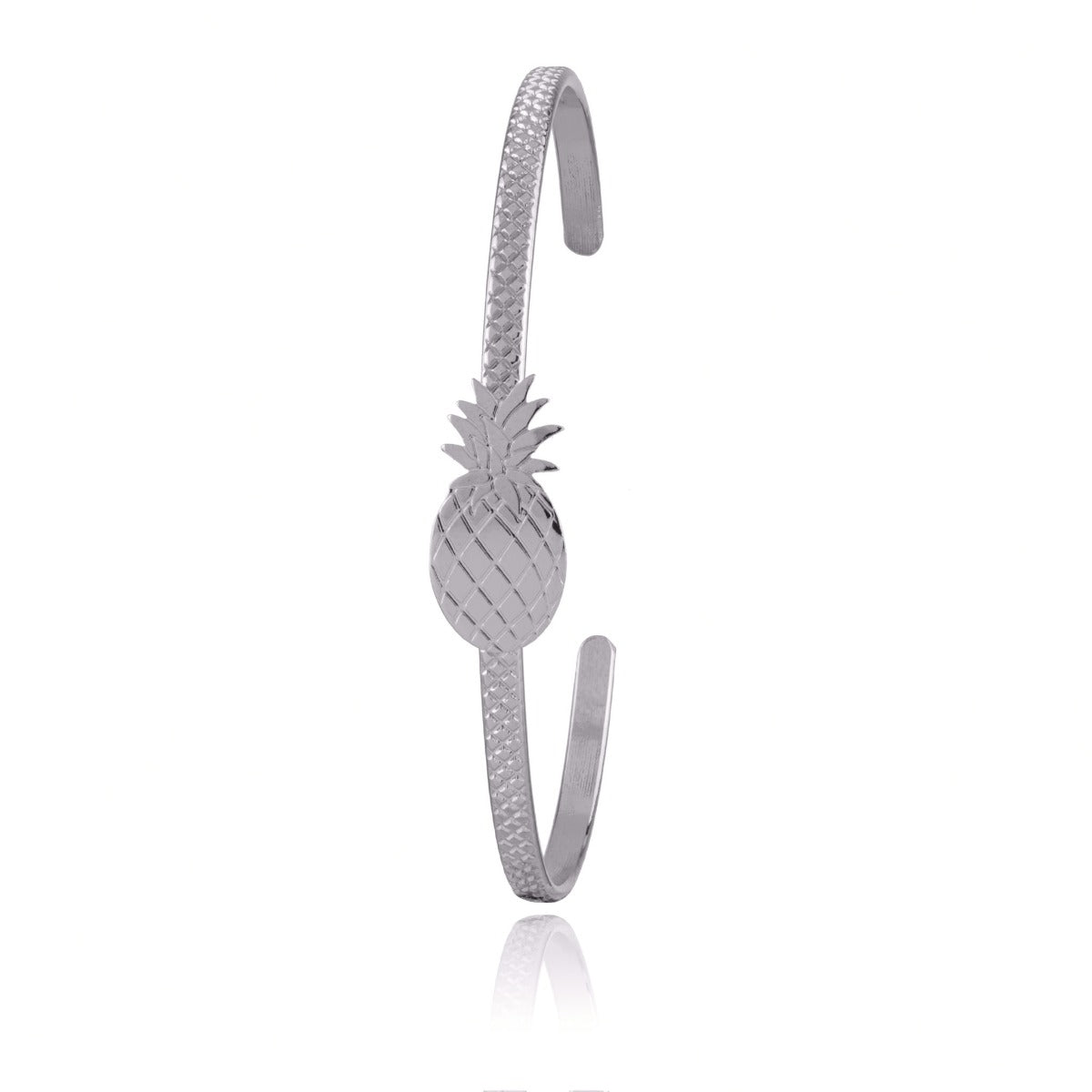 Jonc ajustable ananas argent
