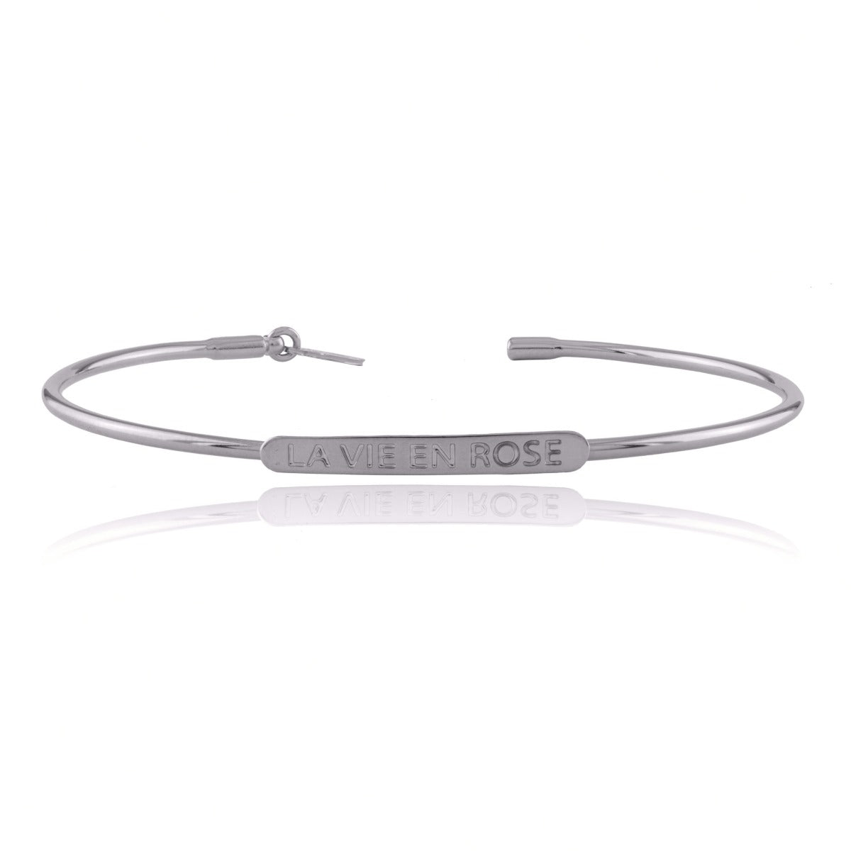 Bracelet Jonc gravé "La vie en rose"