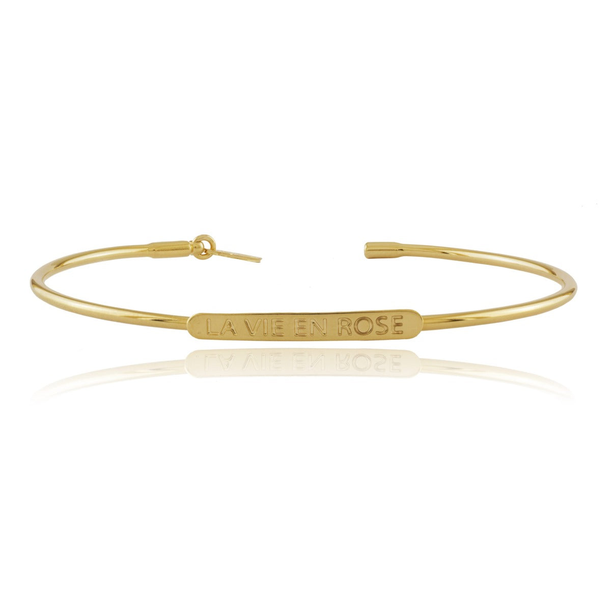 Bracelet jonc la vie en rose or
