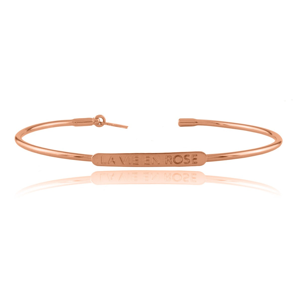 Bracelet Jonc gravé "La vie en rose"