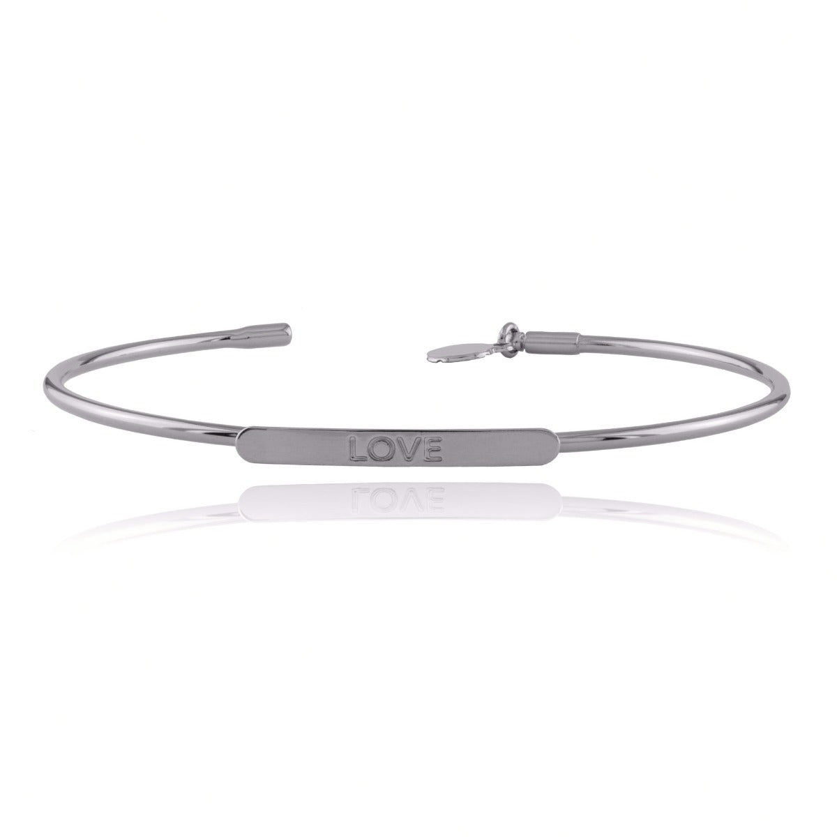 Jonc gravé love argent