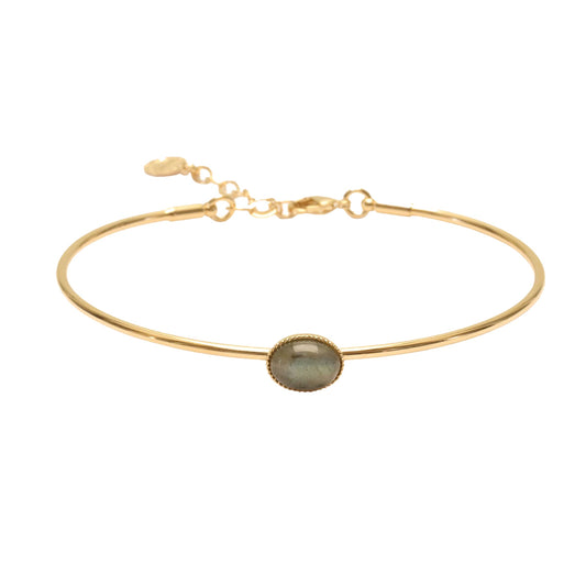 Jonc ajustable pierre labradorite