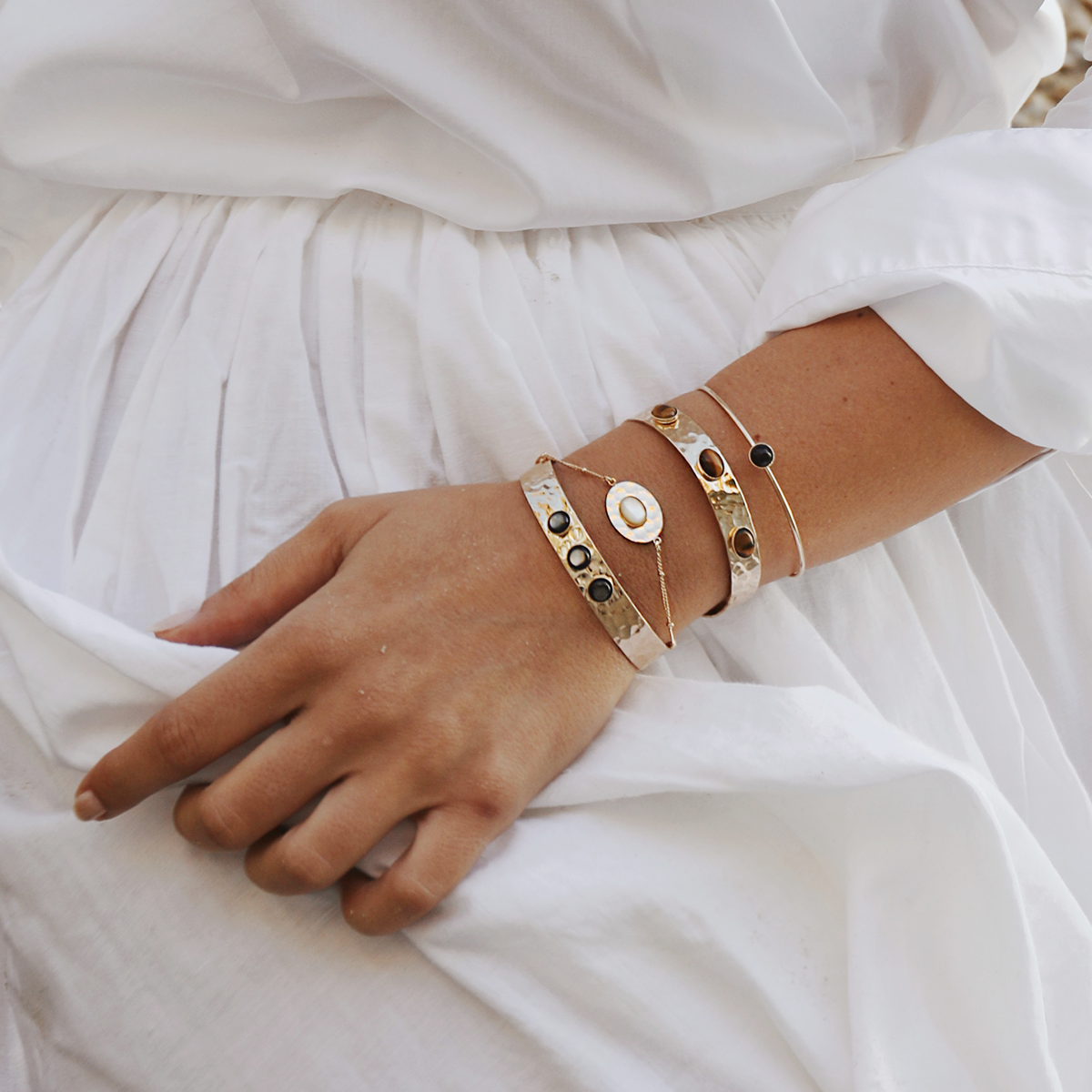 Bracelet jonc fin natura rond