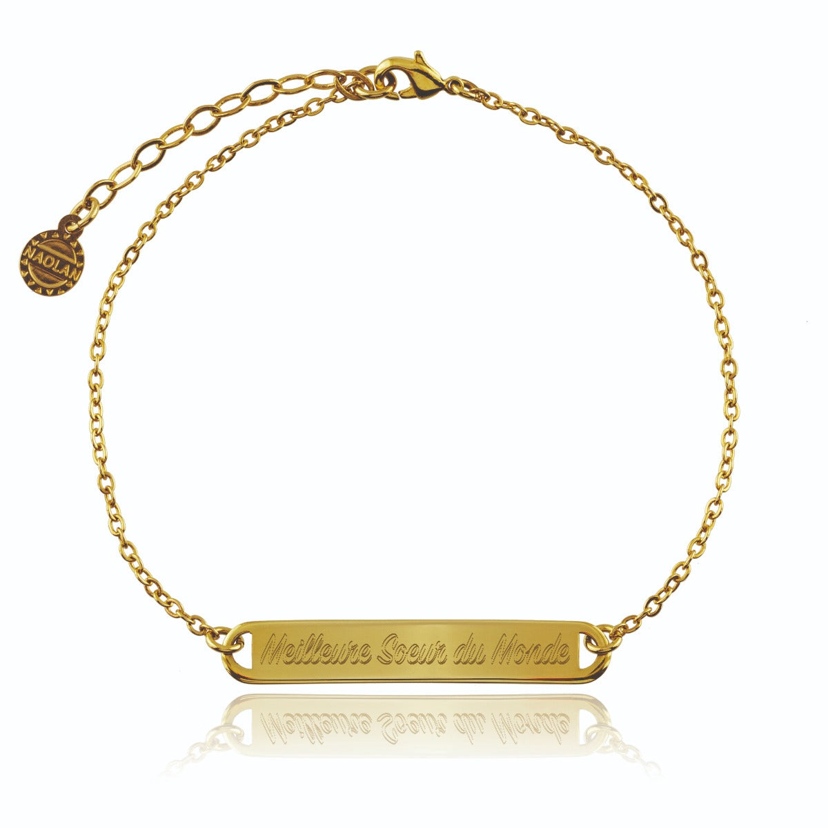 Bracelet chaîne gravé "meilleure sœur du monde"