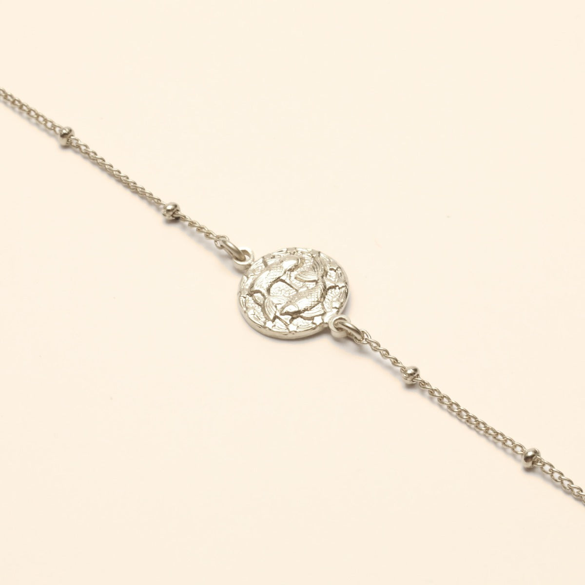 Collier ajustable signe astrologique poisson argent