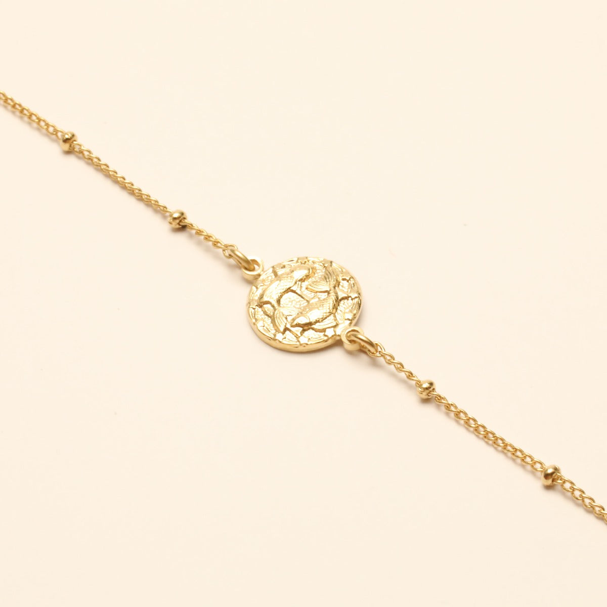 Collier ajustable signe astrologique poisson doré