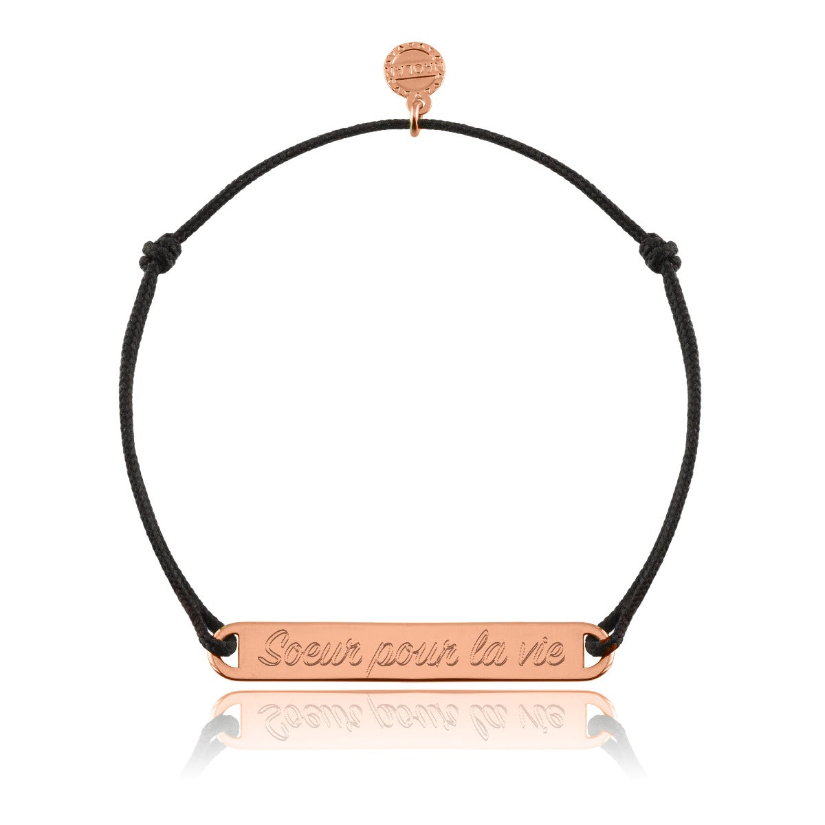 Bracelet cordon soeur pour la vie or rose