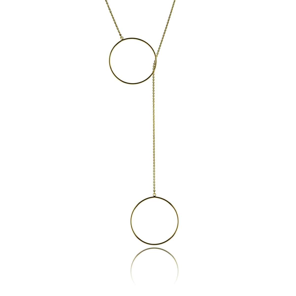 Sautoir double rond cravate or