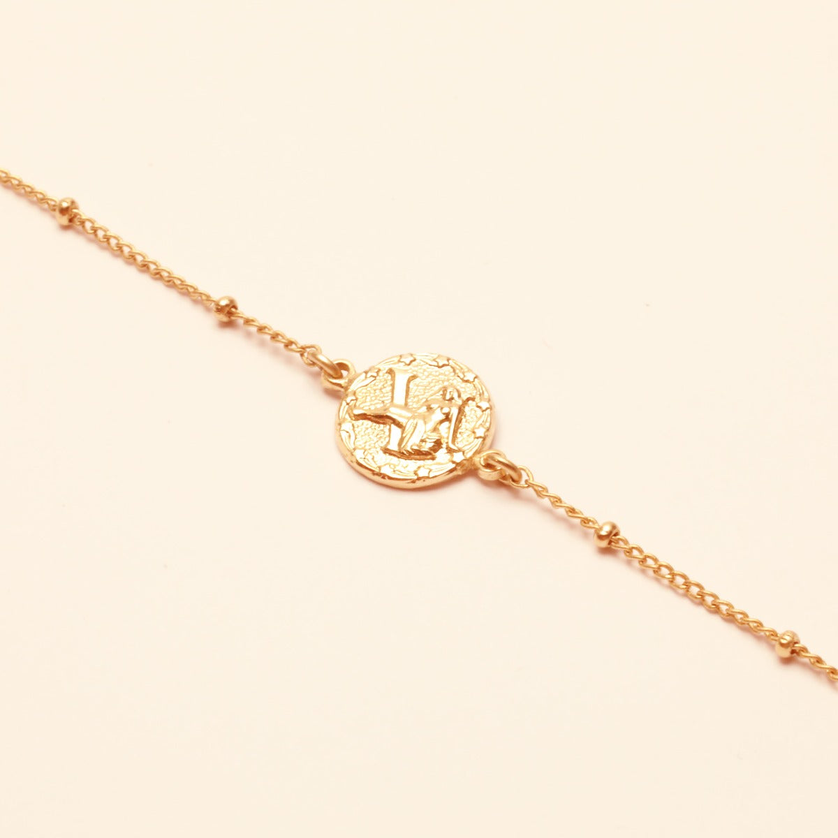 Collier ajustable signe astrologique vierge or rose
