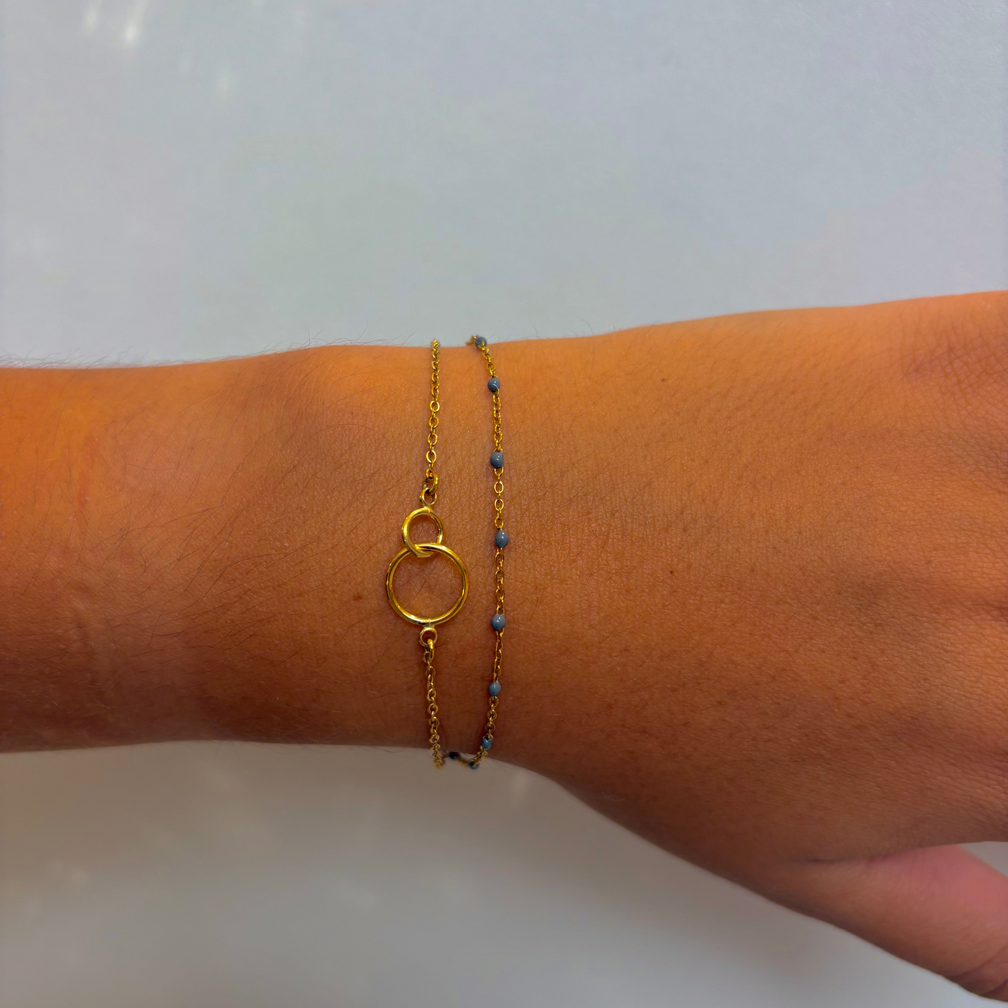 Bracelet Double Chaines Double Rond