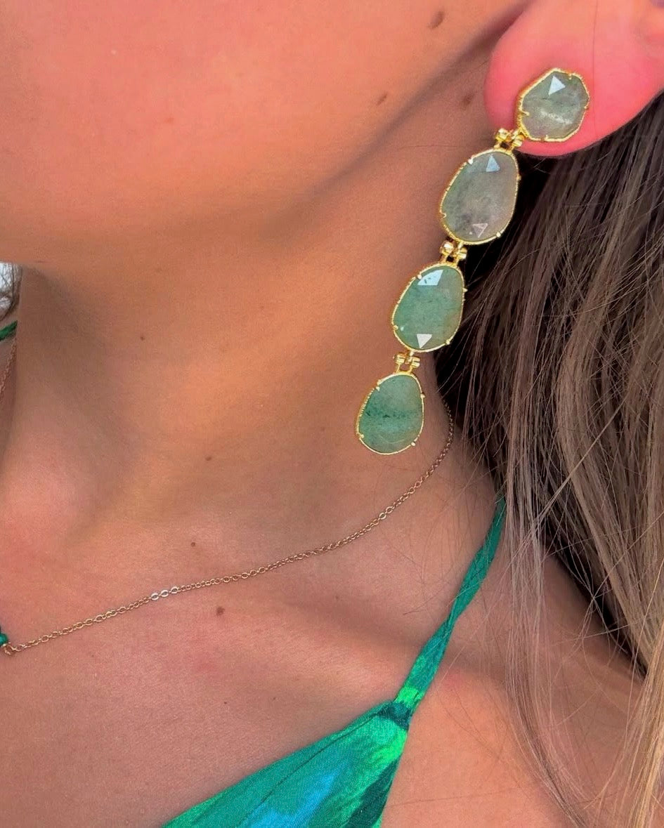 Boucles d'oreilles 4 pierres