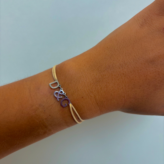 Bracelet Cordon Lettre Personnalisable 3 lettres