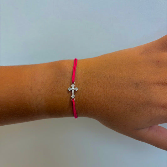 Bracelet Cordon Croix Arménienne  argent 925