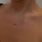 Collier Croix sur chaîne perles de couleurs