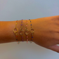 Bracelet Double Rond sur chaîne perles de couleurs
