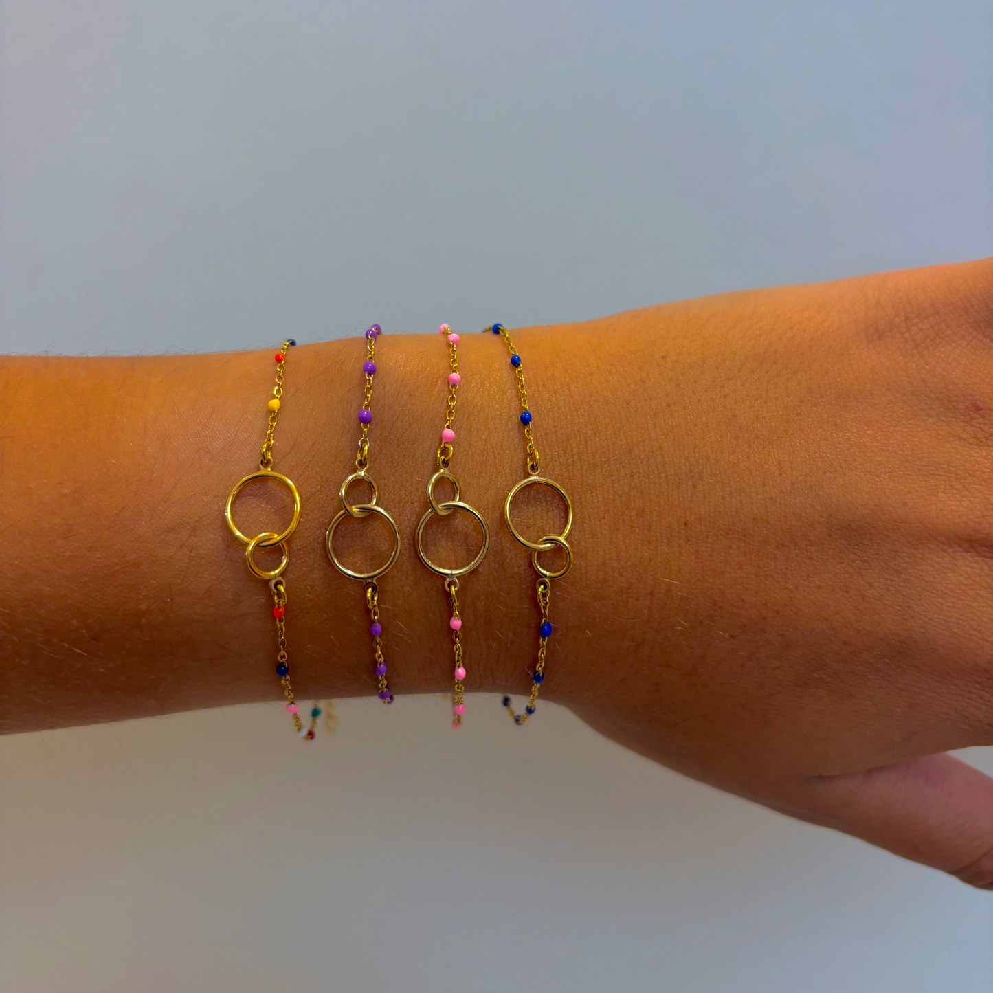 bracelet double ronds coloré