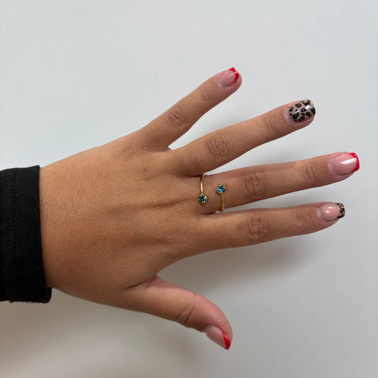 bague double cristaux