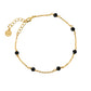 Bracelet ajustable doré pierre agate noir