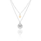 Collier deux chaines fines double rang perle d'eau douce et coquillage