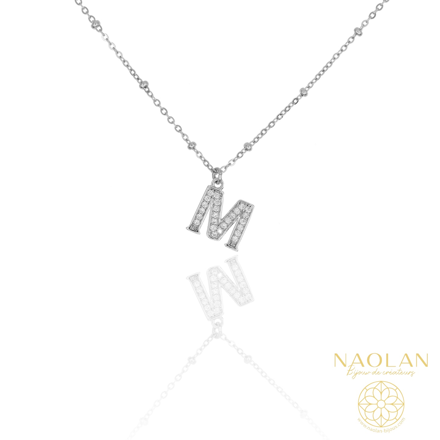 Collier lettre initiale strass