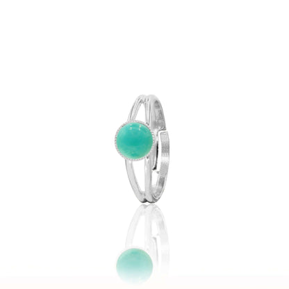 Bague ajustable turquoise argent 