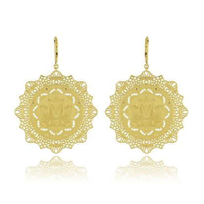 Boucles fleur de lotus doré
