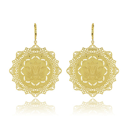 Boucles fleur de lotus doré