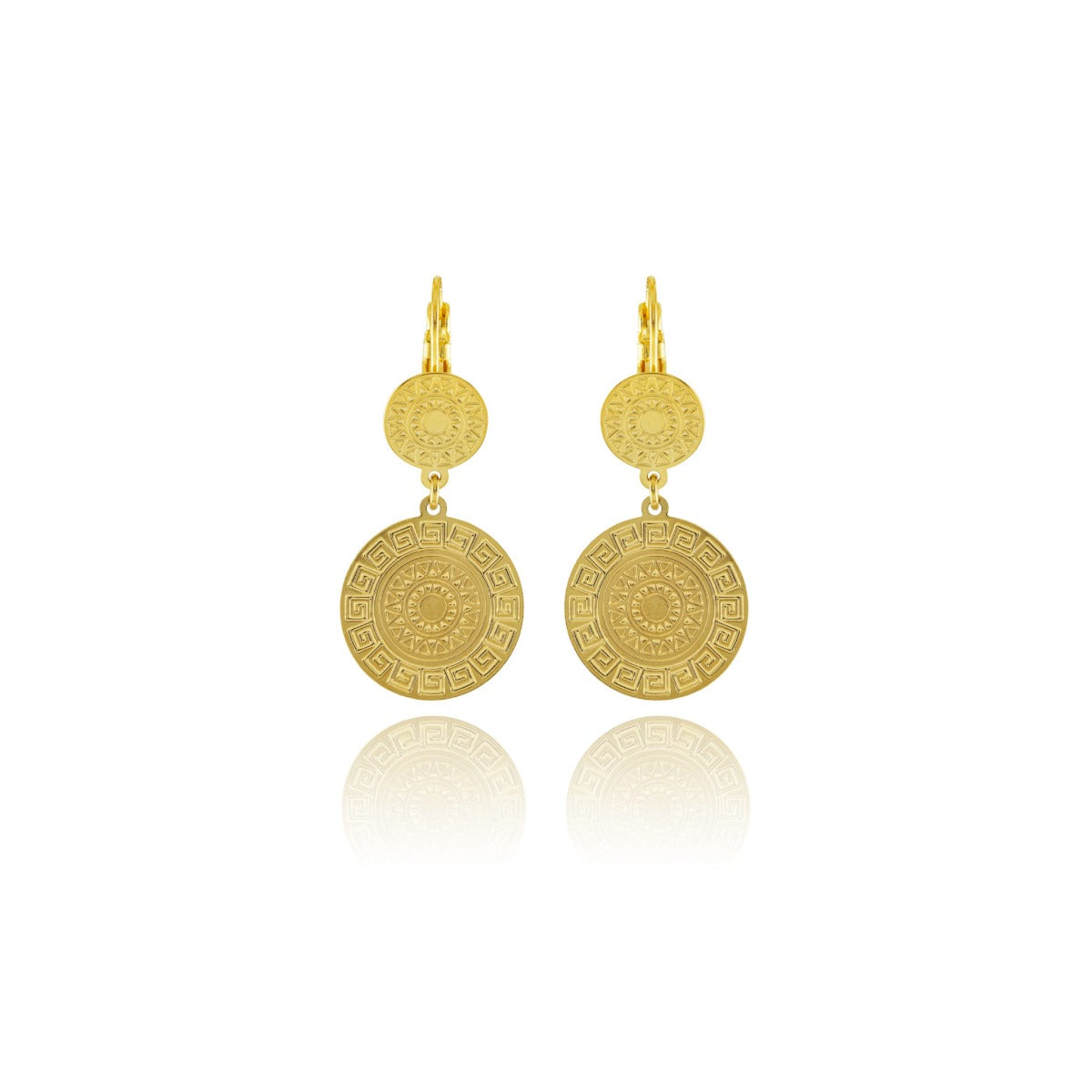 Boucles mayas pampille or