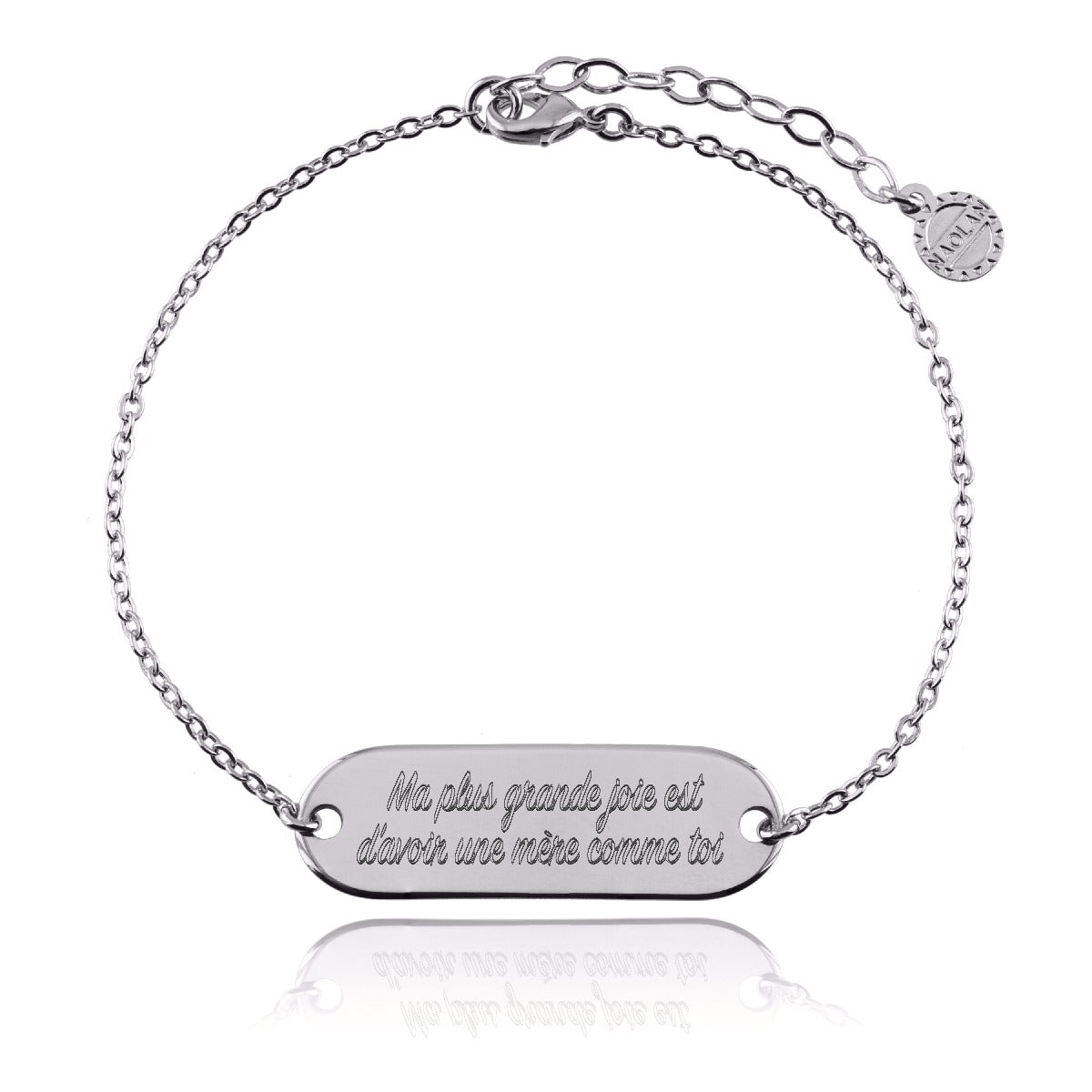 Bracelet chaine gravé "Ma plus grande joie est d'avoir une mère comme toi" XL