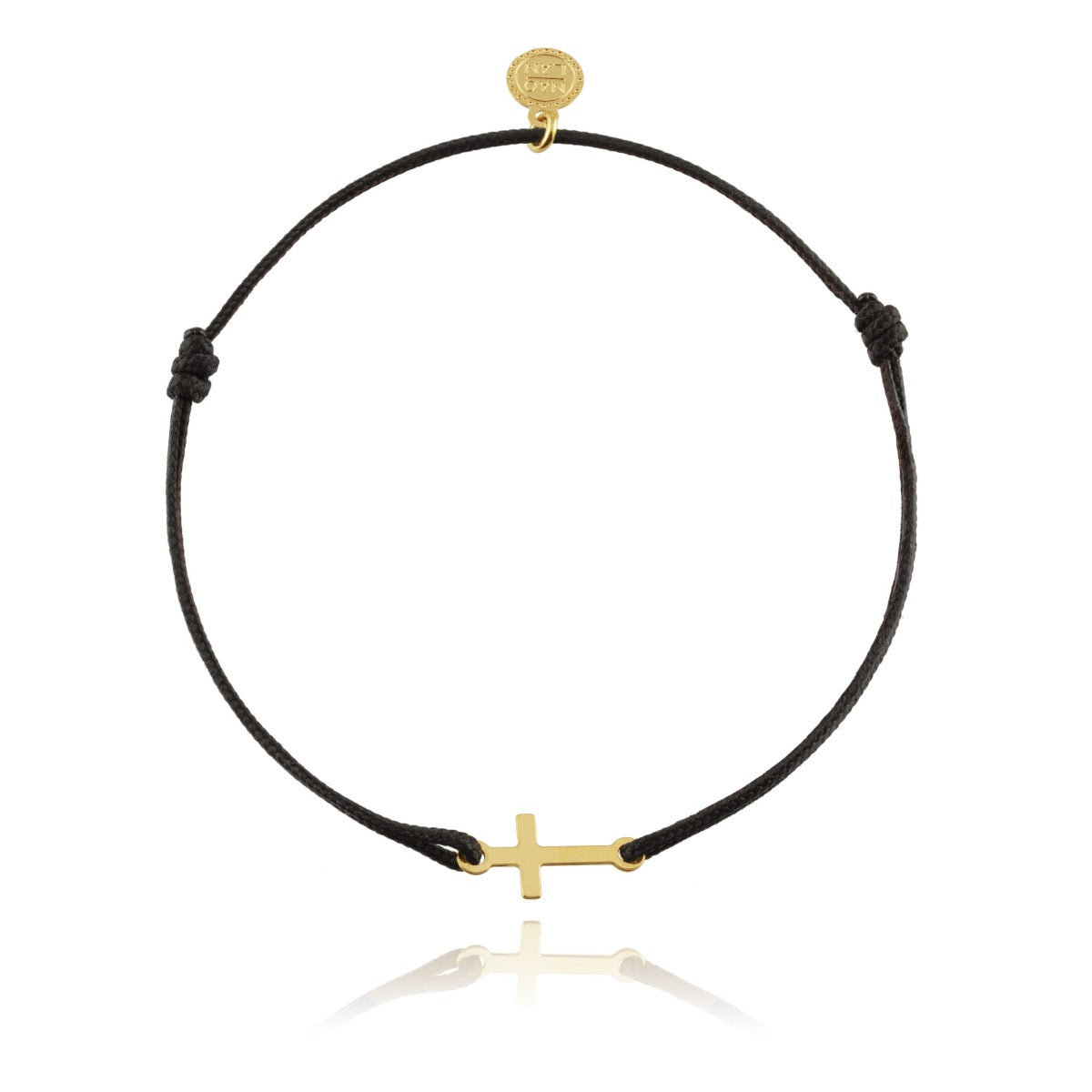Bracelet cordon croix or