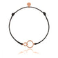 Bracelet cordon ajustable double anneaux entrelacés rose